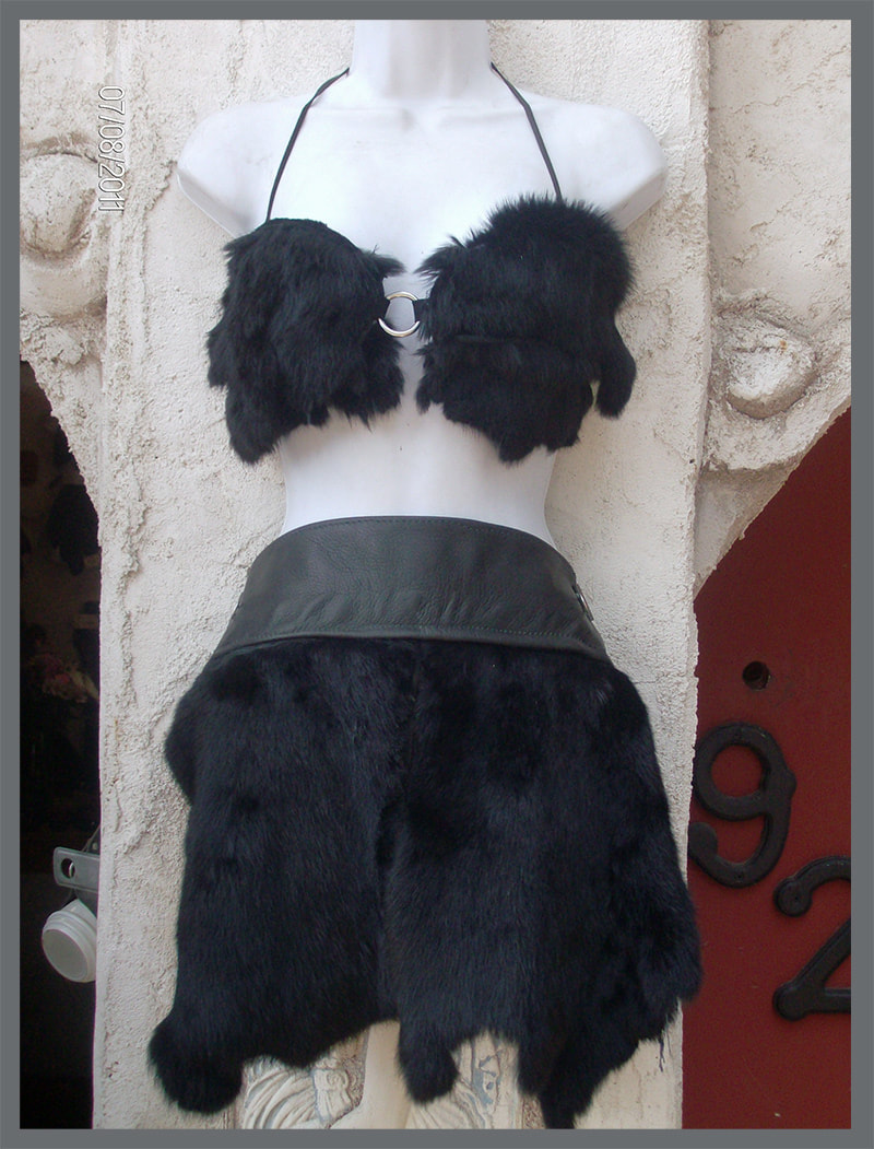 Rev's Armour Werx Leather Bunny Fur Skirt