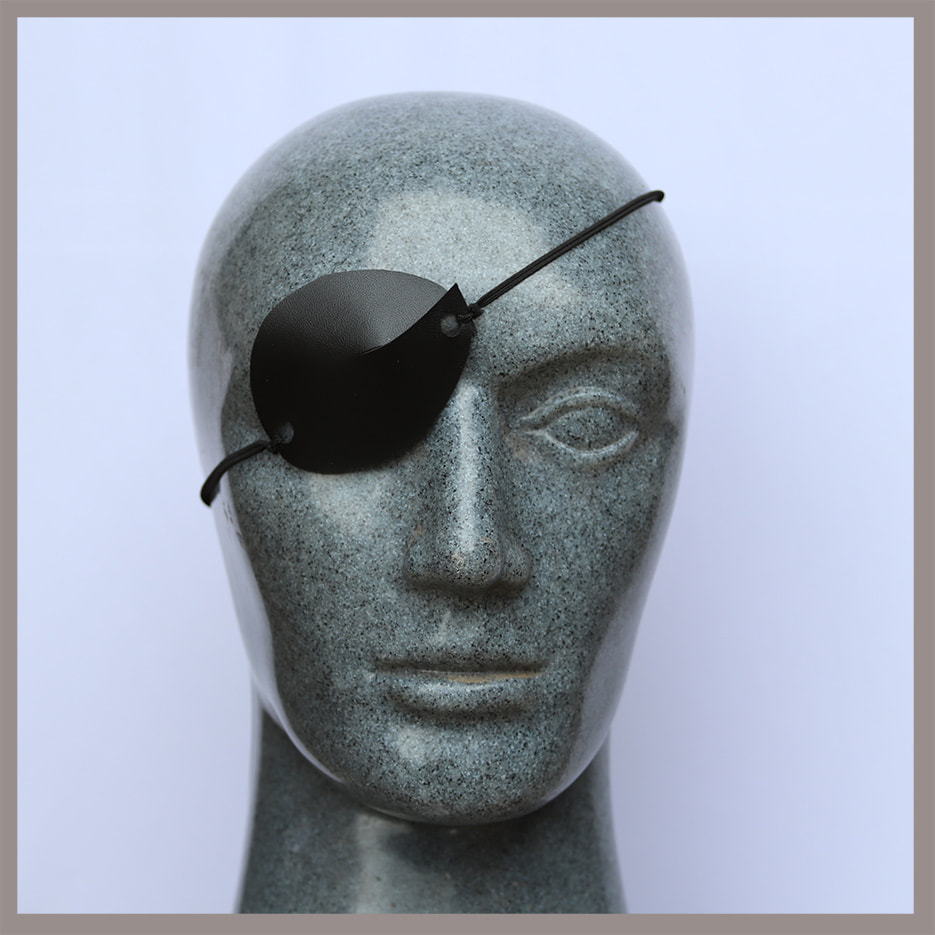 Leather Eye Patch Pirate Black / Elastic